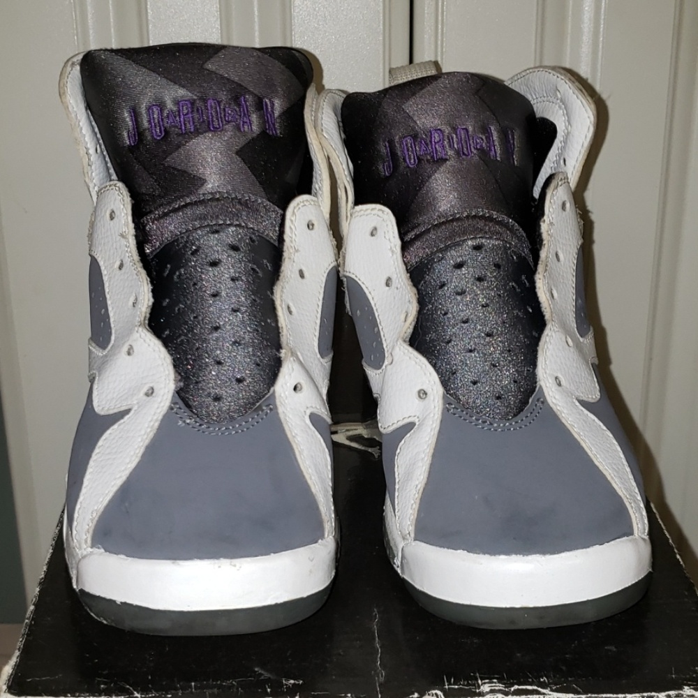 Jordan 7 VII White Flint Grey Varsity Purple 4Y